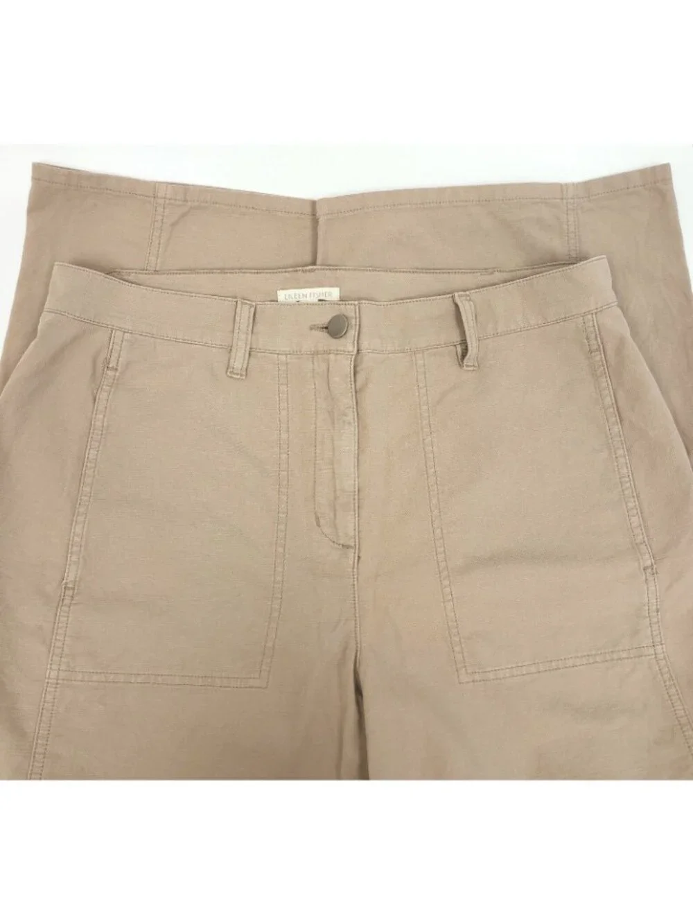 Eileen Fisher Women's Crop Organic Cotton Hemp Wide Leg Pants Briar Size M - Picture 3 of 6